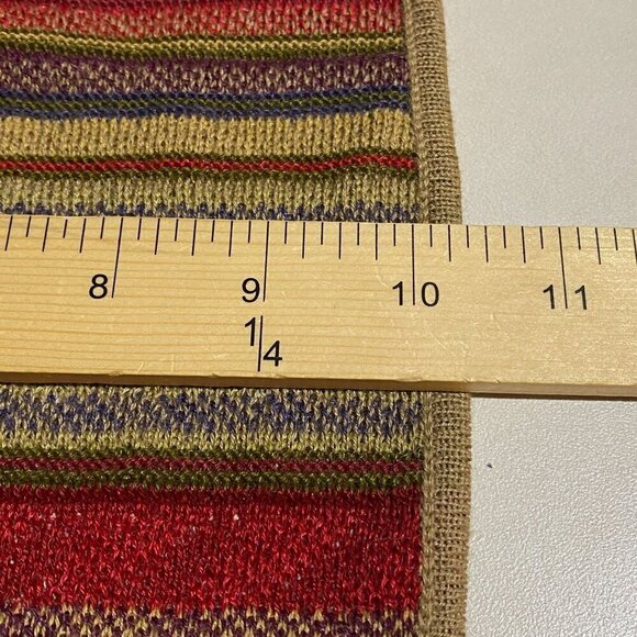MFH Knits Women Baby Alpaca Silk Scarf 10" X 39" Knit Stripes Bohemian Y2K Retro - Picture 7 of 9